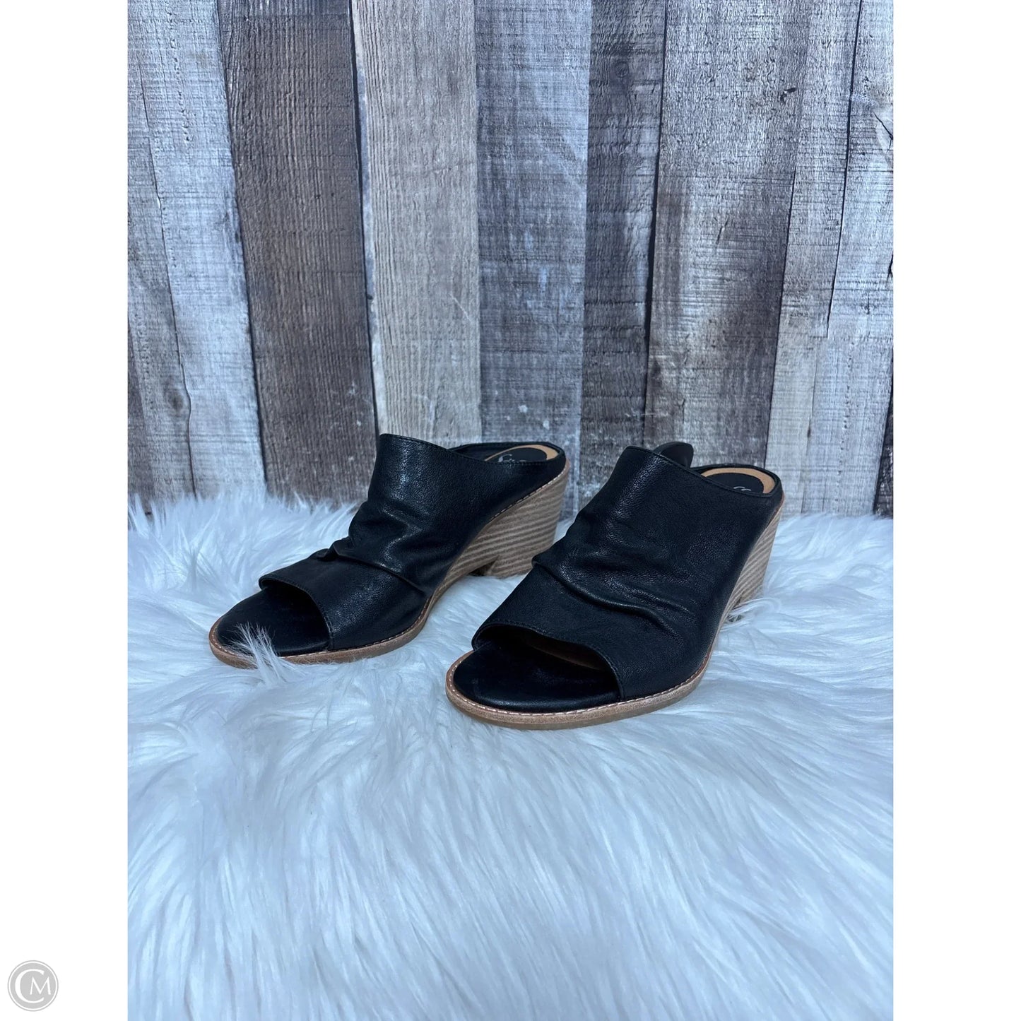 Sandals Heels Wedge By Sofft In Black, Size: 7.5