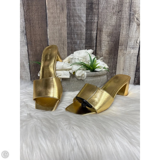 Sandals Heels Block By Cme In Gold, Size: 8.5