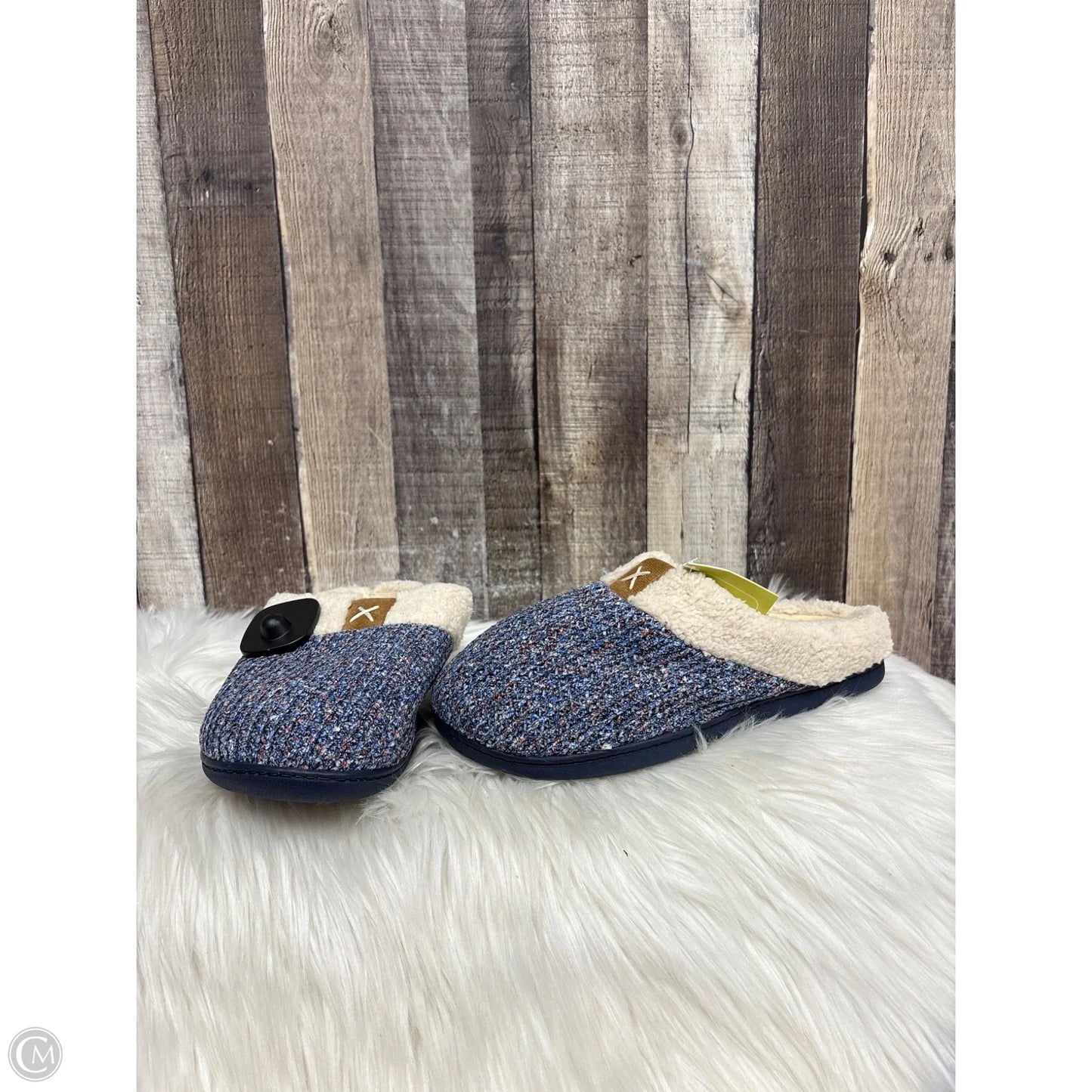 Slippers By Cme In Blue & Cream, Size: 7