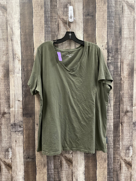 Green Top Short Sleeve Basic Ava & Viv, Size 2x