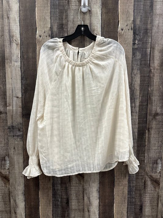 Top Long Sleeve By Loft In Cream, Size: Xl