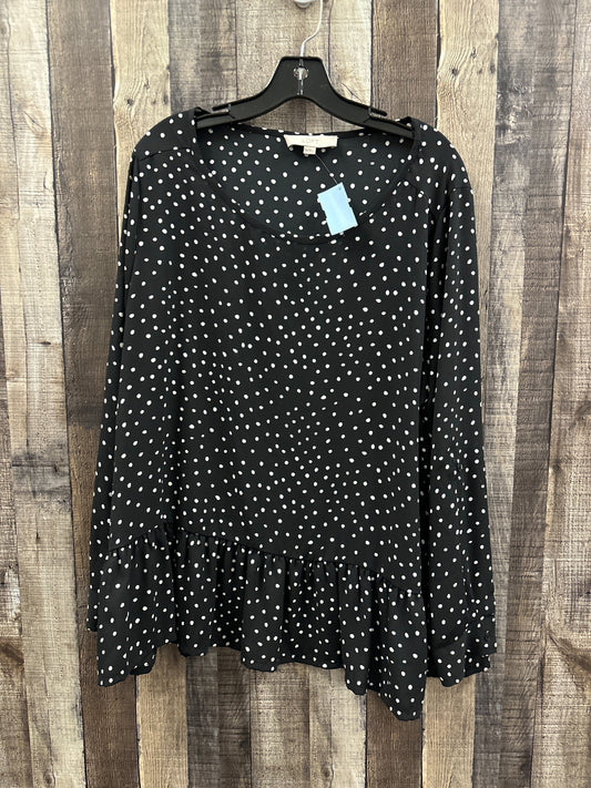 Top Long Sleeve By Loft In Polkadot Pattern, Size: Xl