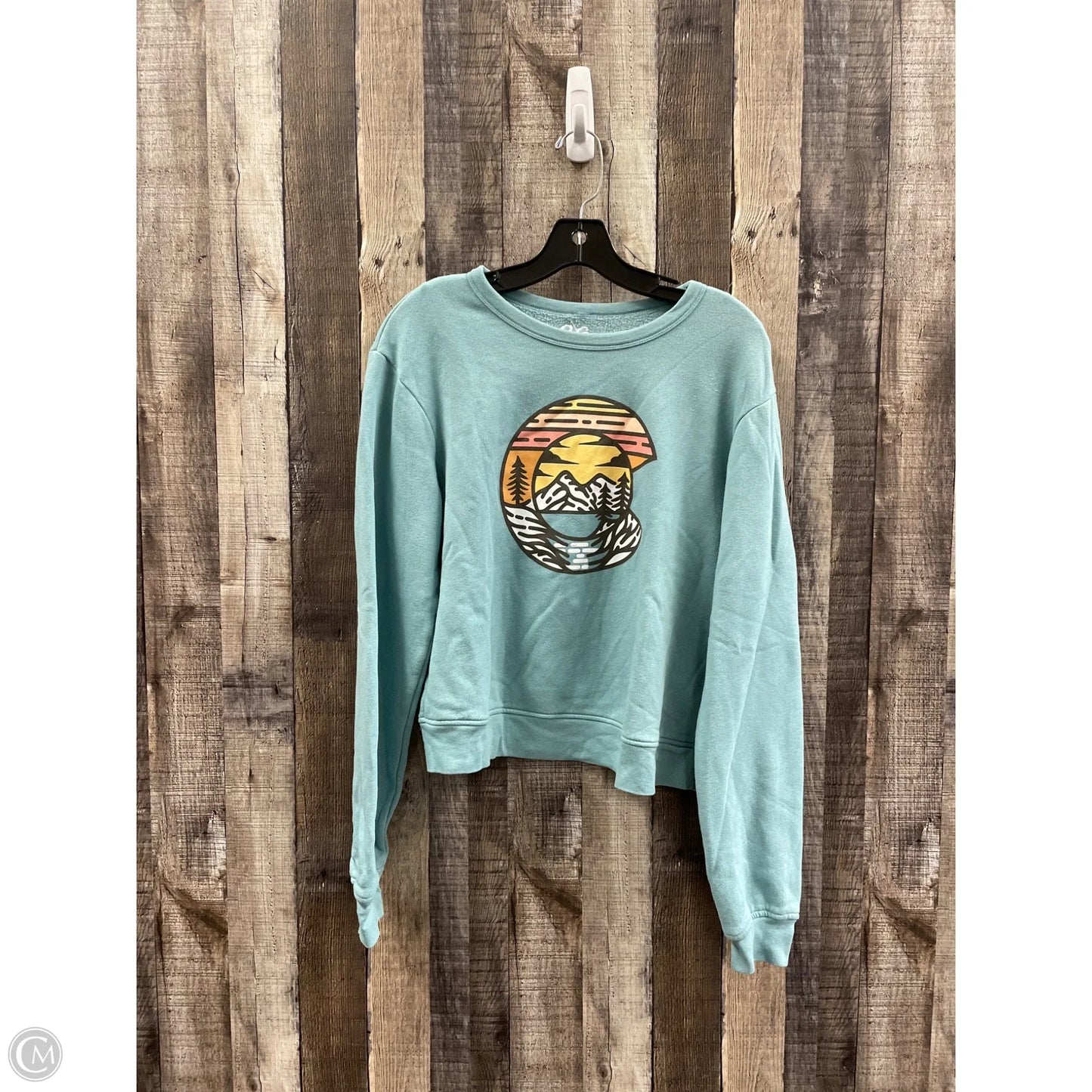 Sweatshirt Crewneck By Cme In Teal, Size: L