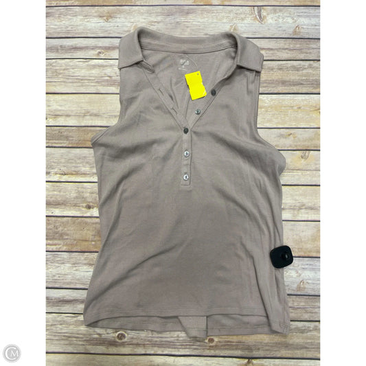 Top Sleeveless By Ana In Tan, Size: Xl