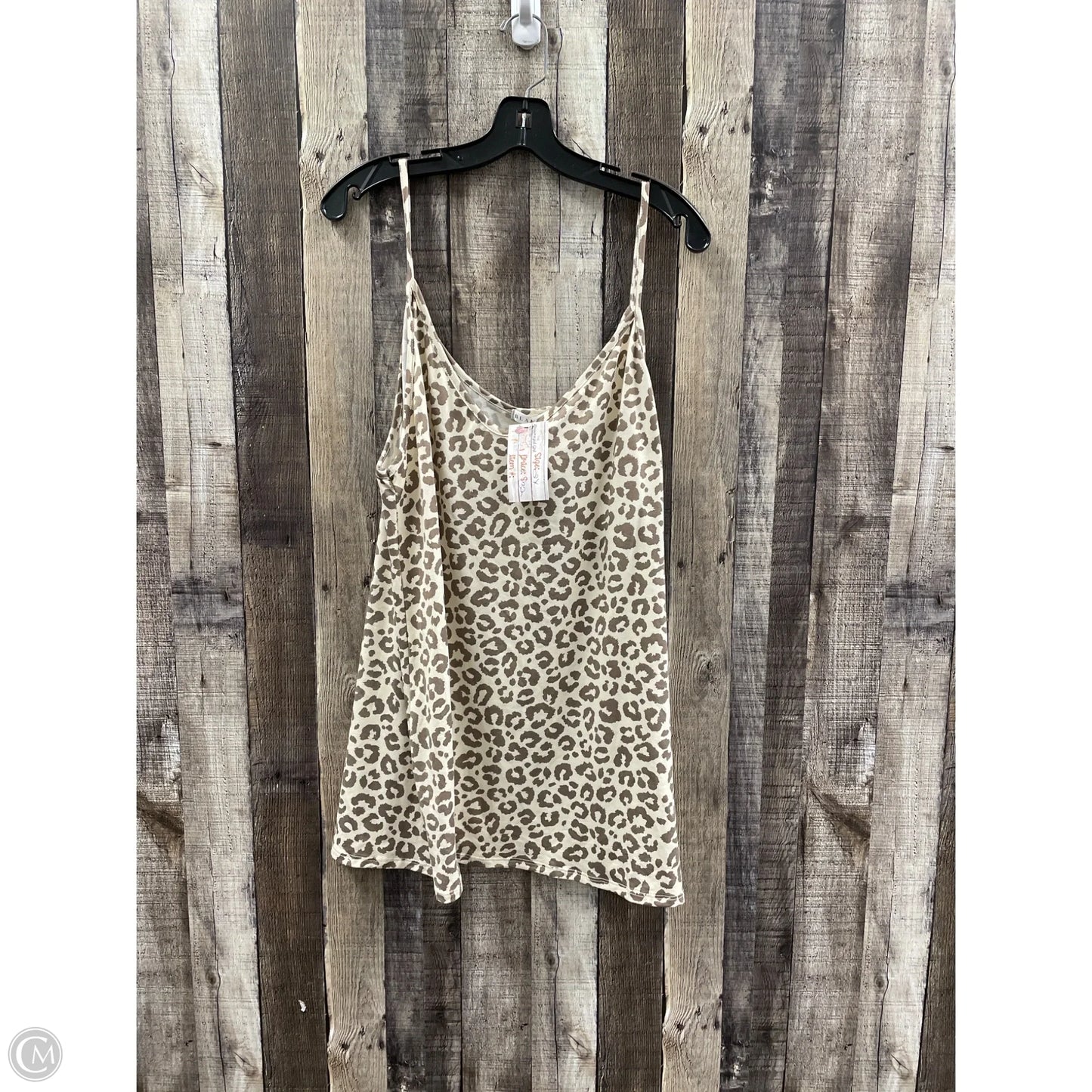 Top Sleeveless By Blakeley In Leopard Print, Size: 2x