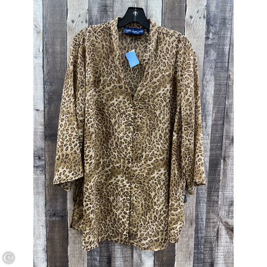 Top 3/4 Sleeve By Susan Graver In Animal Print, Size: 2x