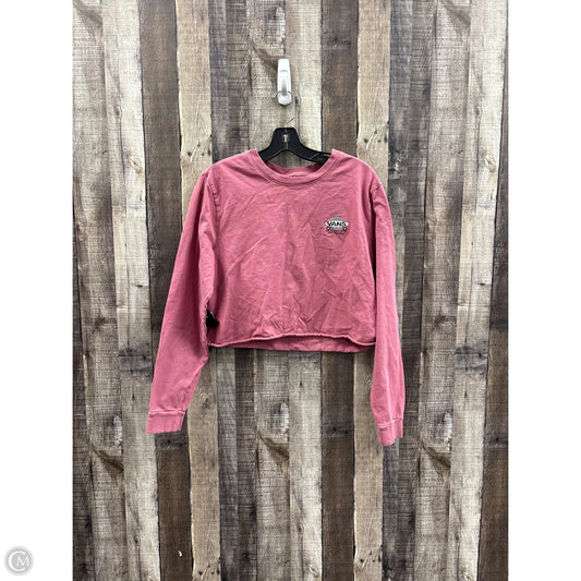 Top Long Sleeve Basic By Vans In Pink, Size: L