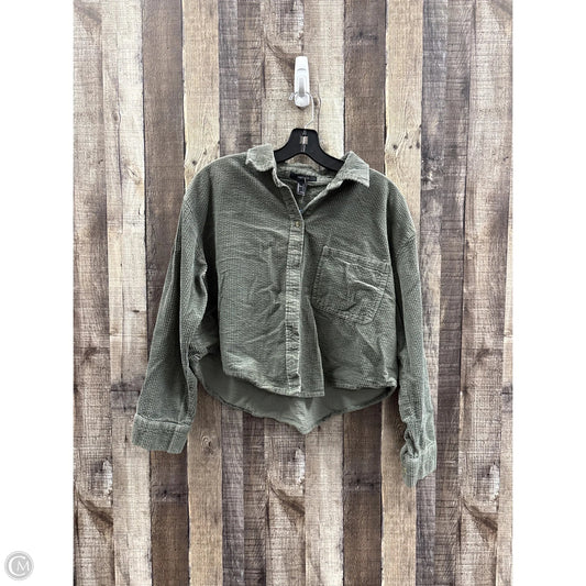 Top Long Sleeve By Forever 21 In Green, Size: L