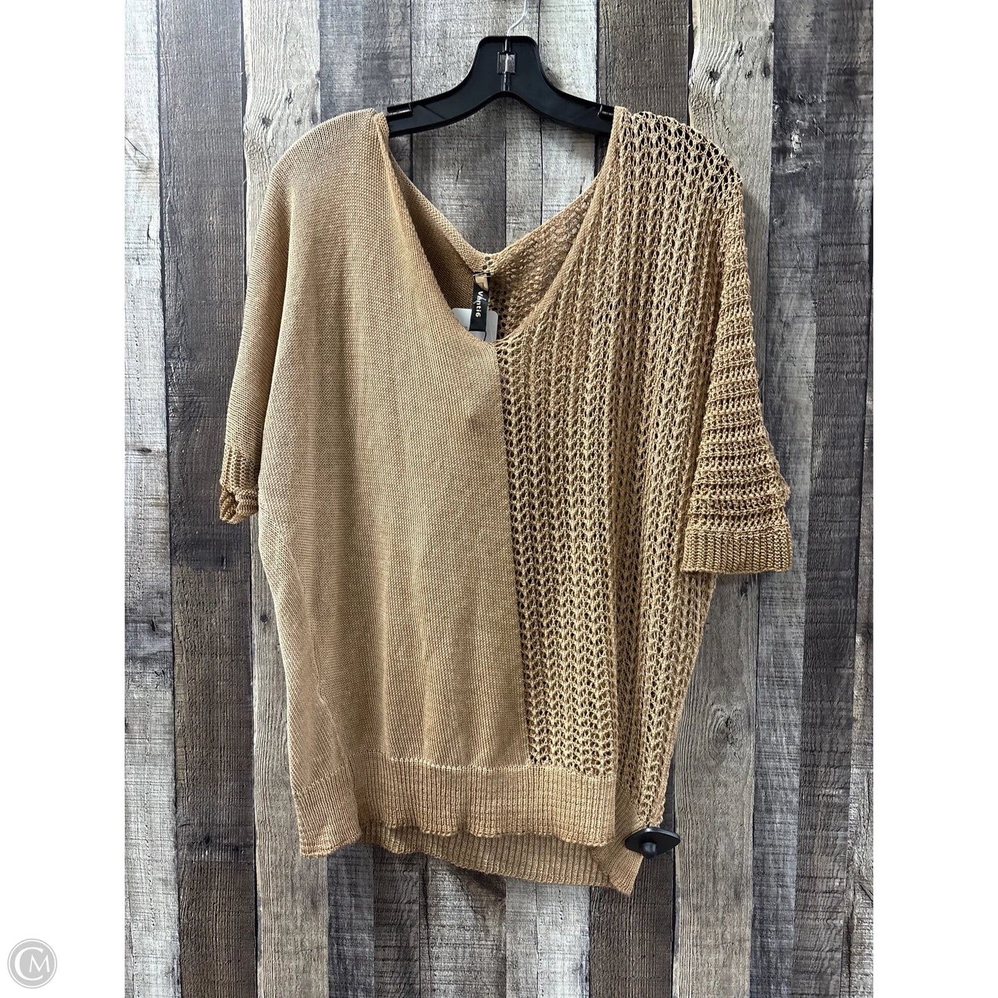 Sweater Short Sleeve By Venti6 In Brown, Size: M