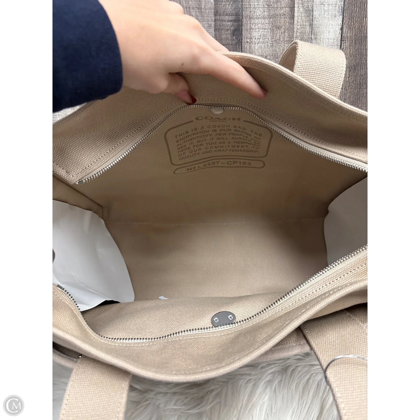 Tote Designer By Coach, Size: Large