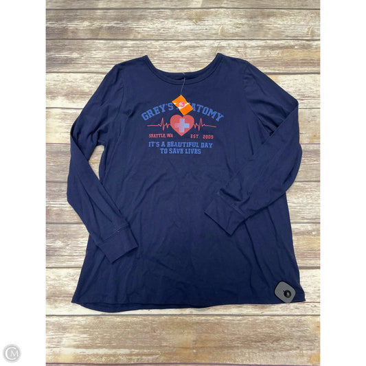 Top Long Sleeve Basic By Greys Anatomy In Navy, Size: 1x