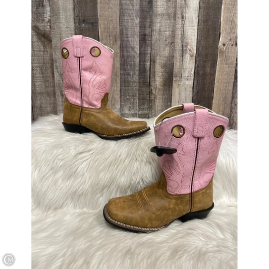 Boots Ankle Flats By Cme In Pink & Tan, Size: 5