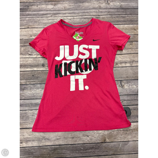 Athletic Top Short Sleeve By Nike In Pink, Size: Xs