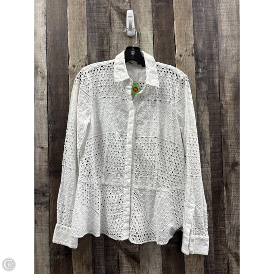 Top Long Sleeve By Carlisle In White, Size: M