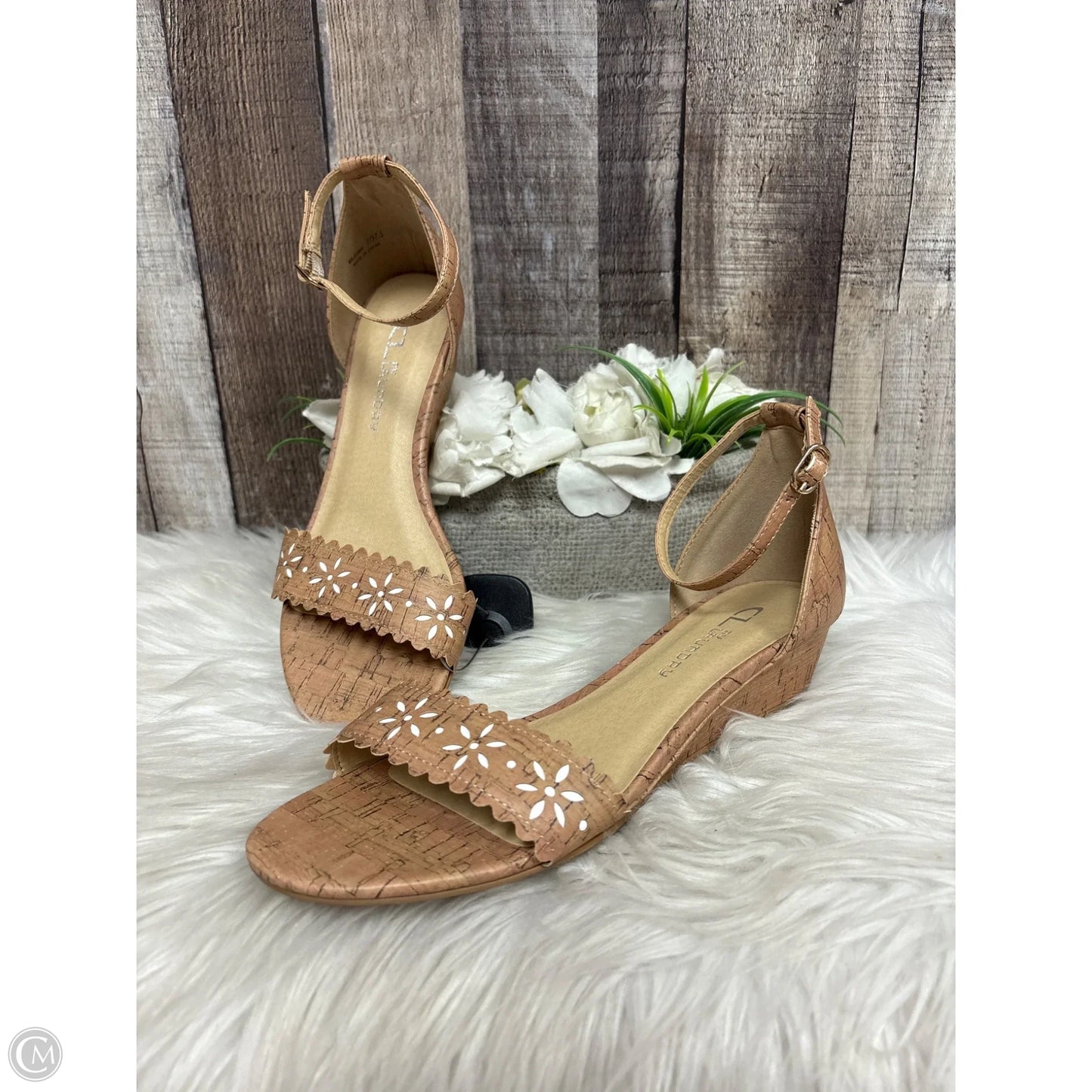Sandals Heels Wedge By Chinese Laundry In Brown, Size: 7