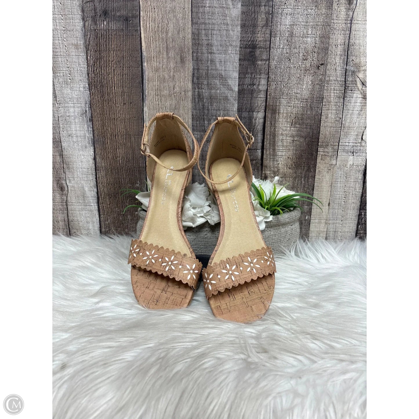 Sandals Heels Wedge By Chinese Laundry In Brown, Size: 7