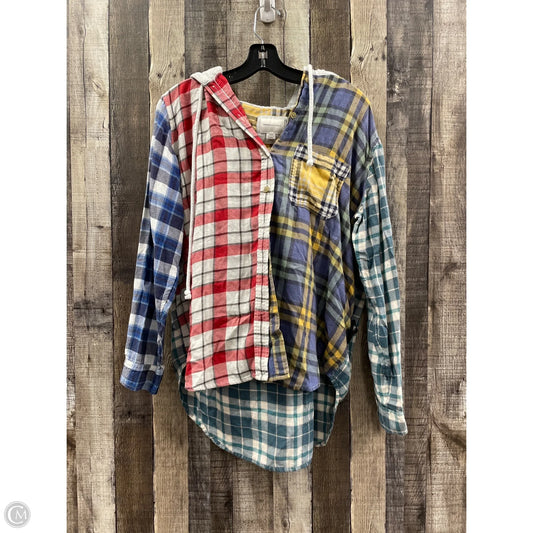Top Long Sleeve By American Eagle In Plaid Pattern, Size: M