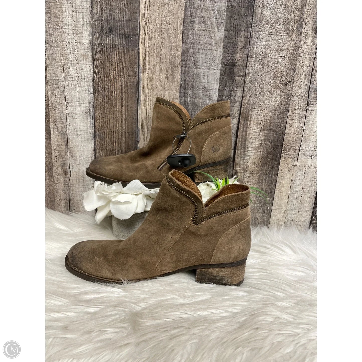 Boots Ankle Flats By Born In Brown, Size: 8.5