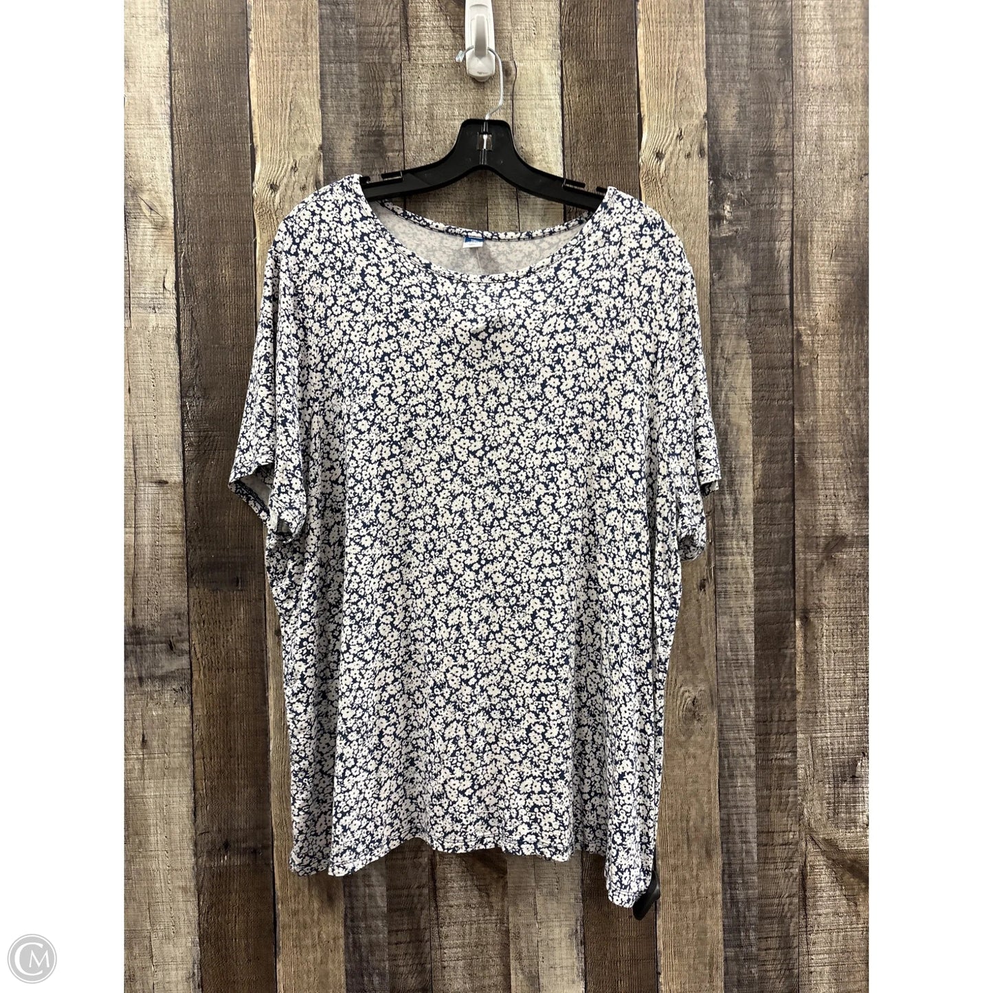Top Short Sleeve By Old Navy In Blue & White, Size: Xxl