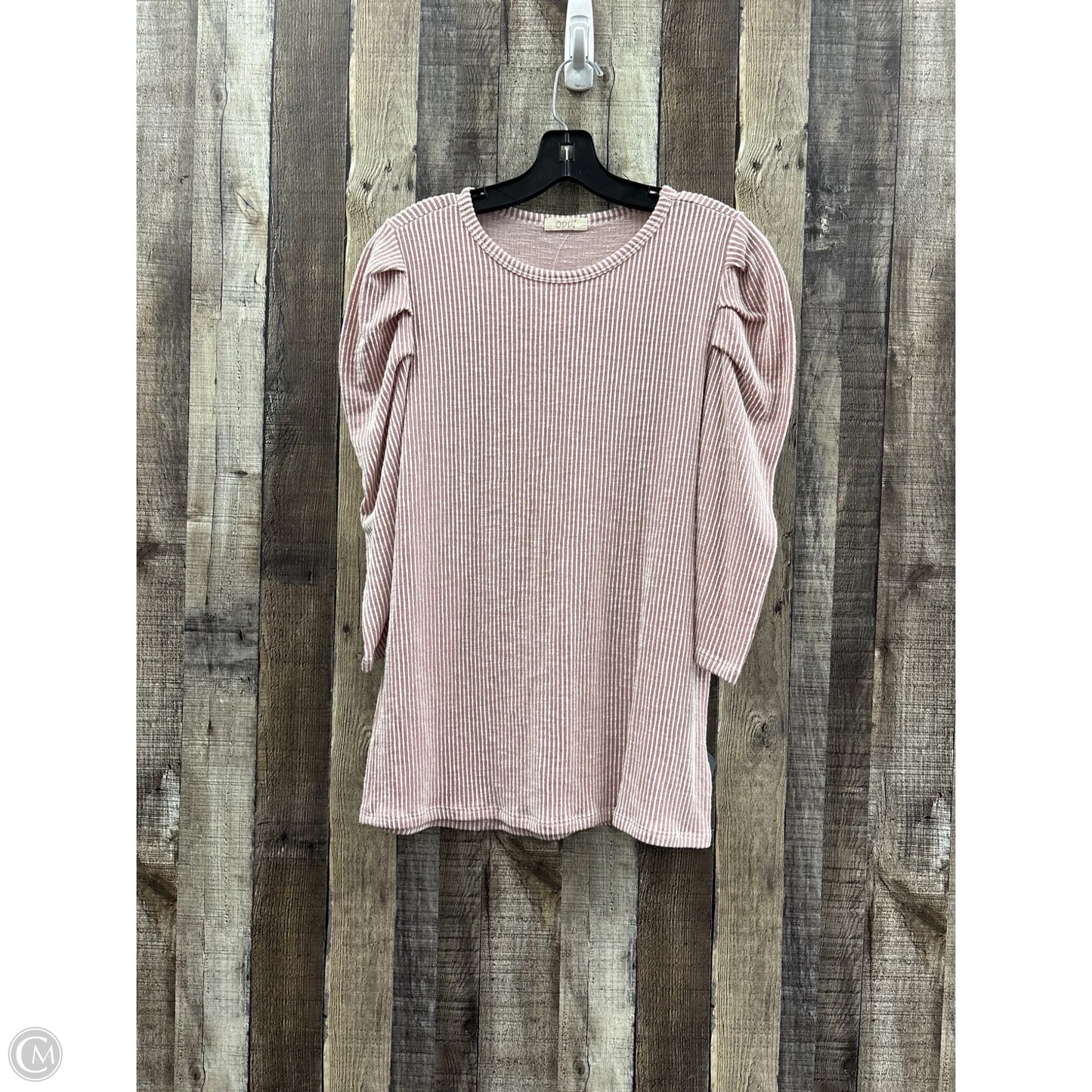 Top 3/4 Sleeve By Oddi In Striped Pattern, Size: L