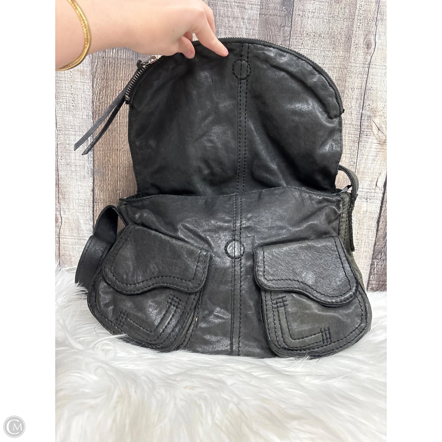 Handbag Leather By Lucky Brand, Size: Medium