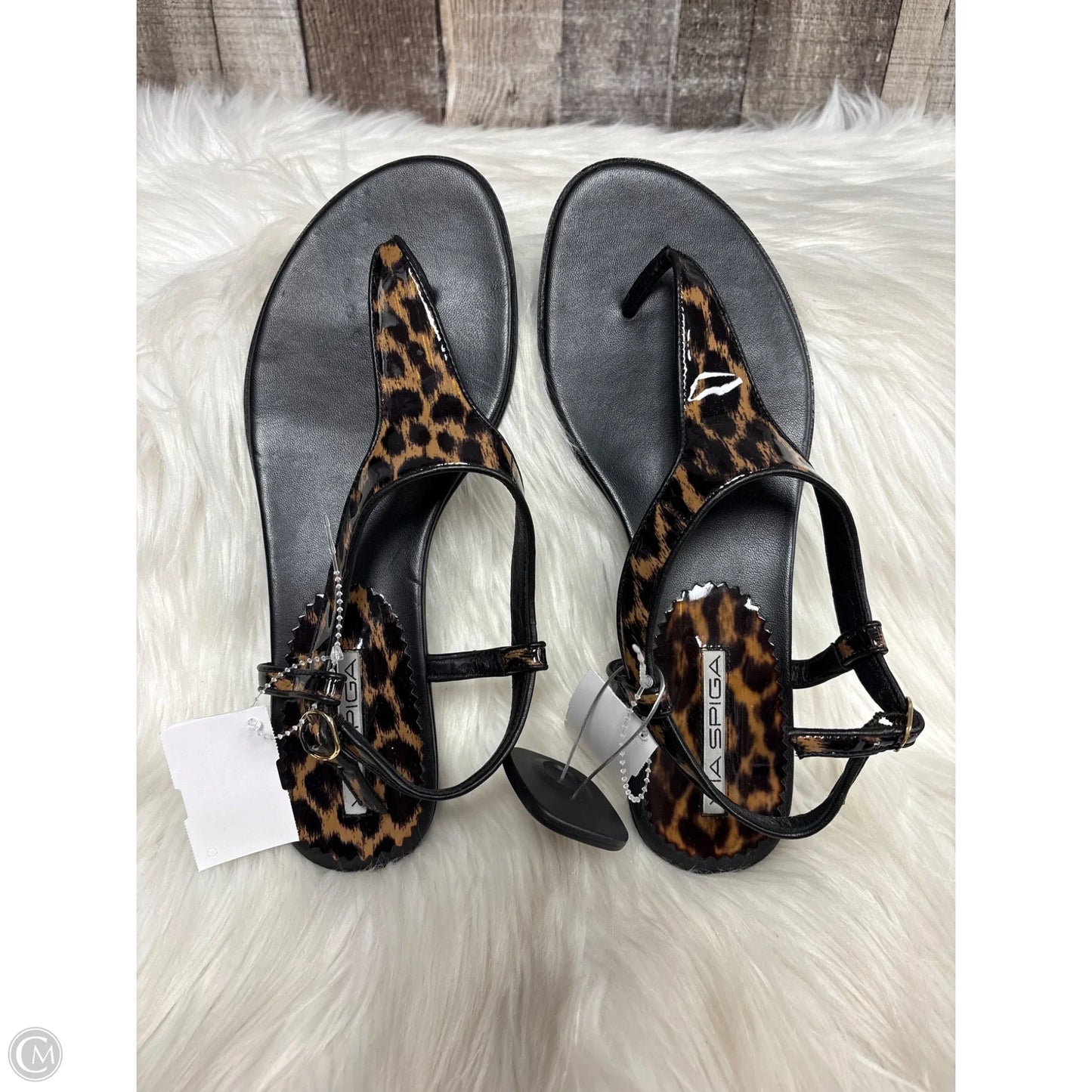 Sandals Flats By Via Spiga In Animal Print, Size: 9