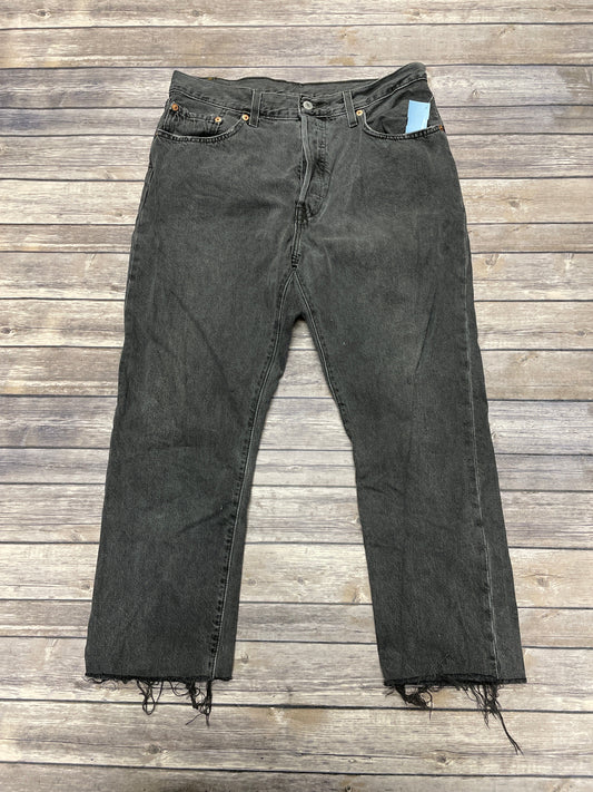 Jeans Straight By Levis In Black Denim, Size: 14