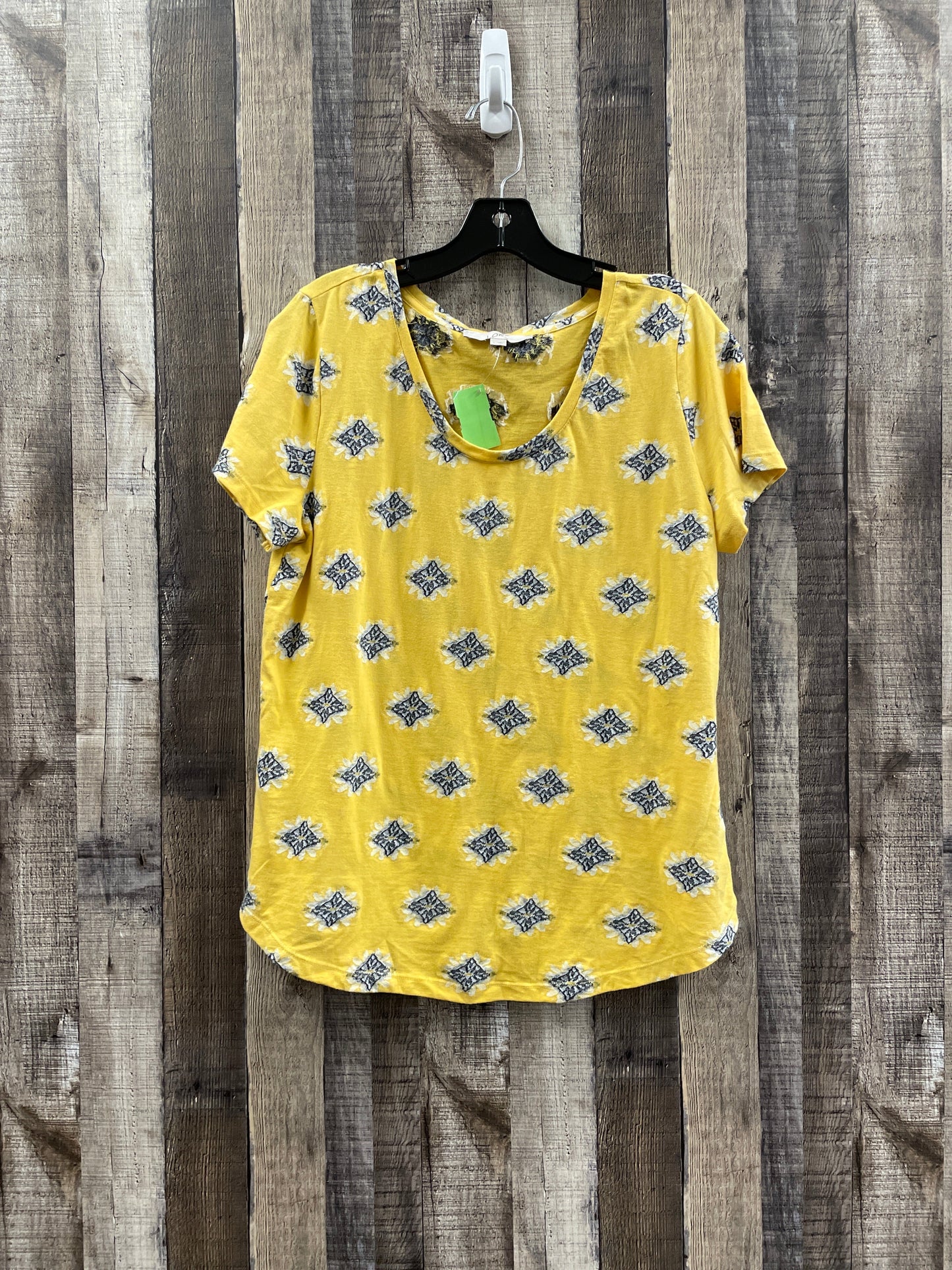 Yellow Top Short Sleeve Loft, Size L