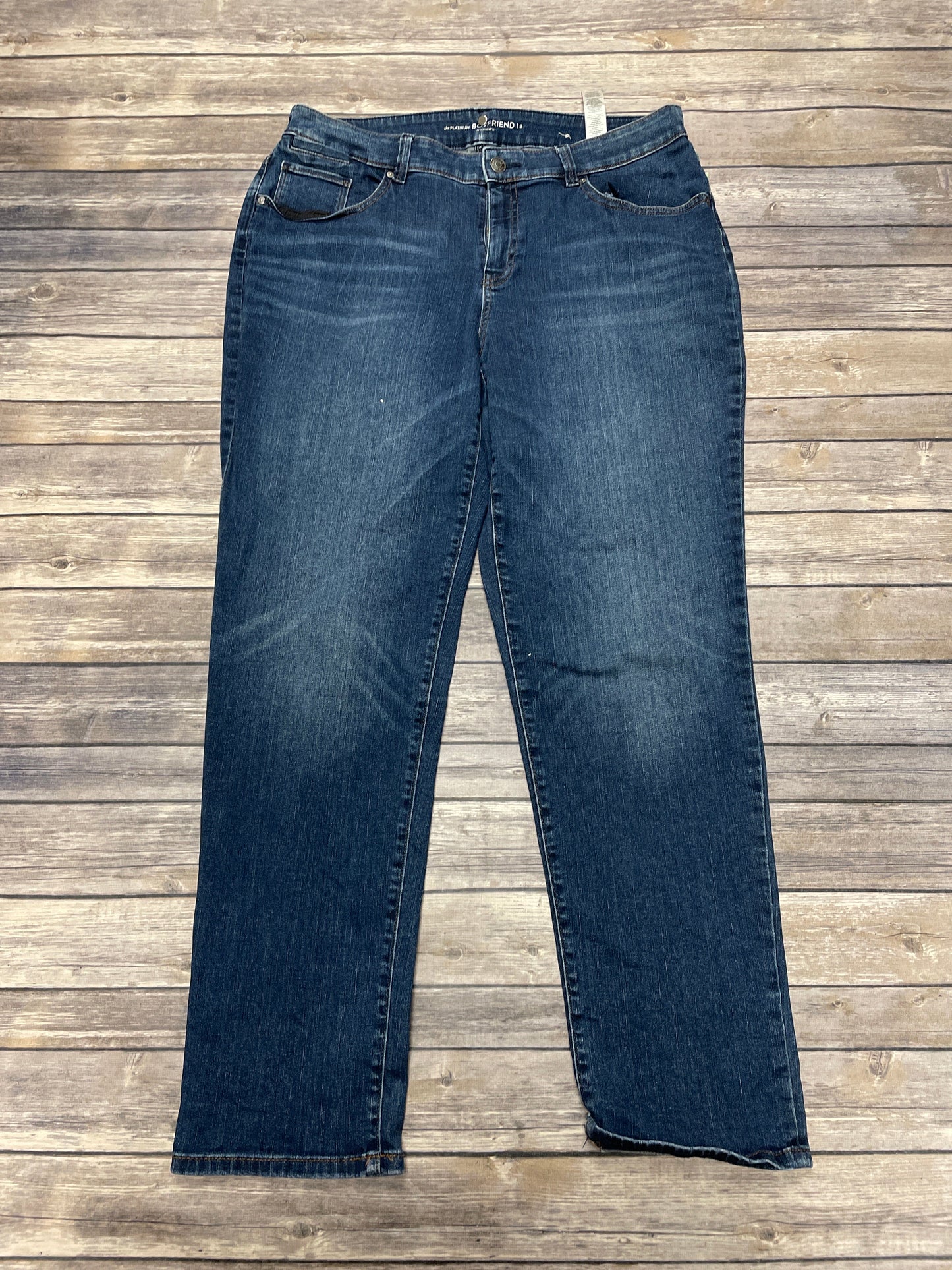 Blue Denim Jeans Boyfriend Chicos, Size 12