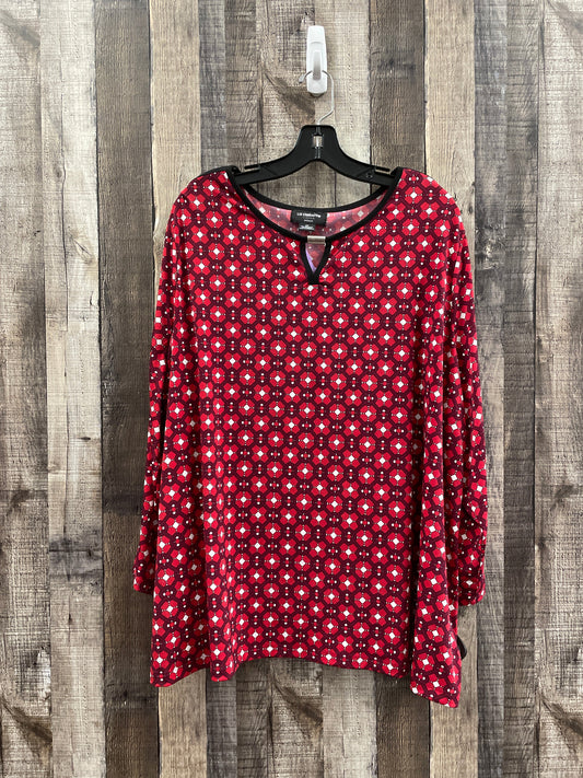 Red Top Long Sleeve Liz Claiborne, Size 3x