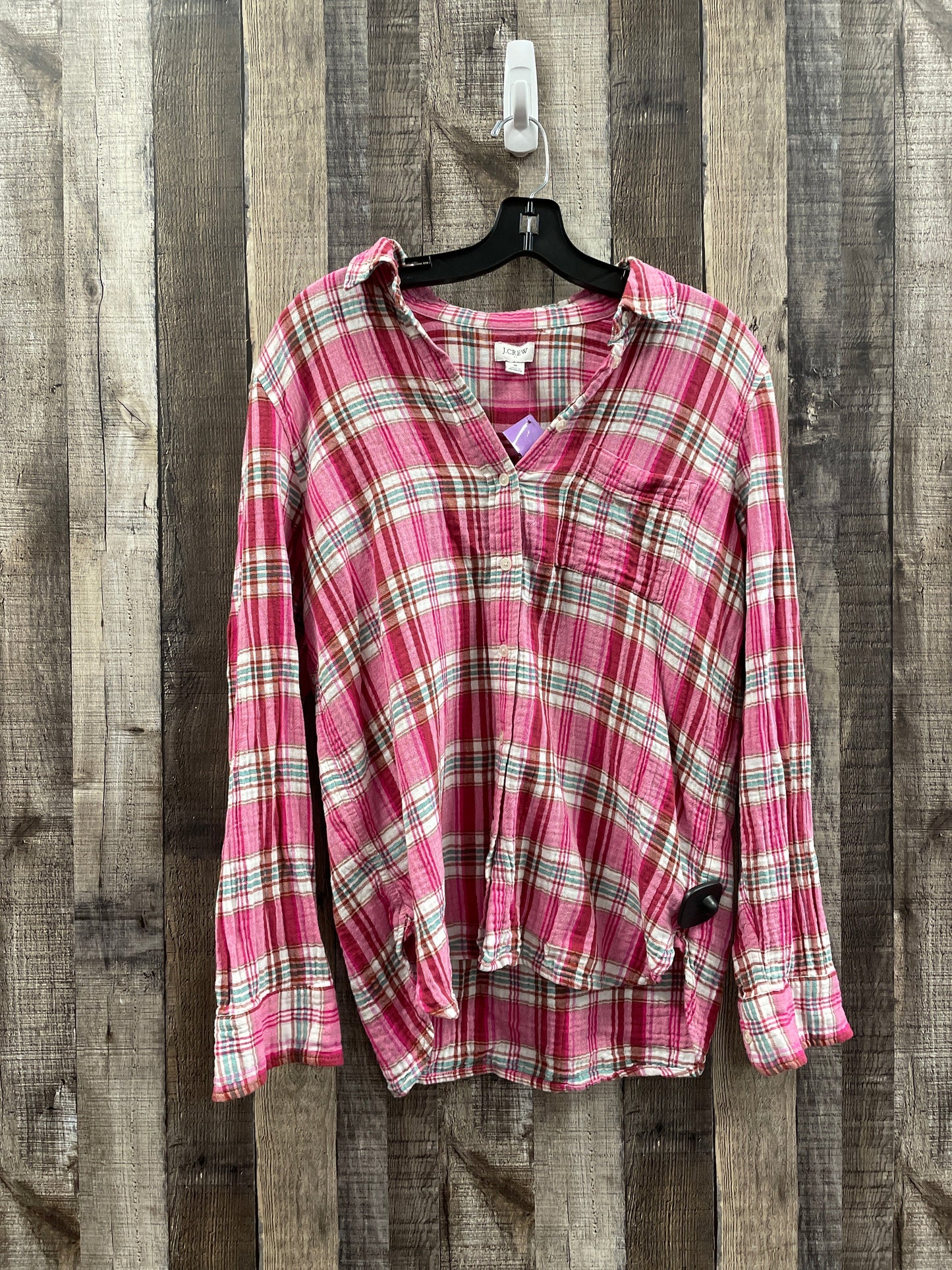 Plaid Pattern Top Long Sleeve J. Crew, Size S