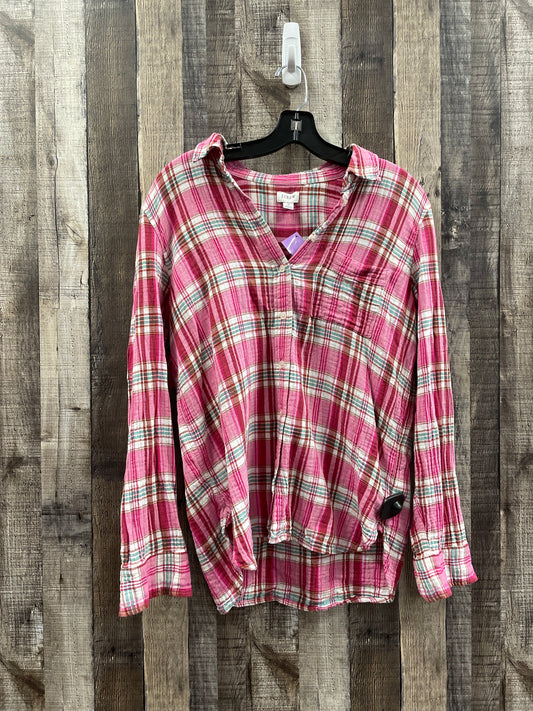 Plaid Pattern Top Long Sleeve J. Crew, Size S