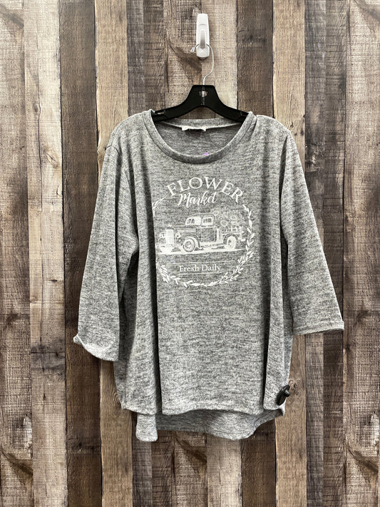 Grey Top Long Sleeve Cme, Size Xl