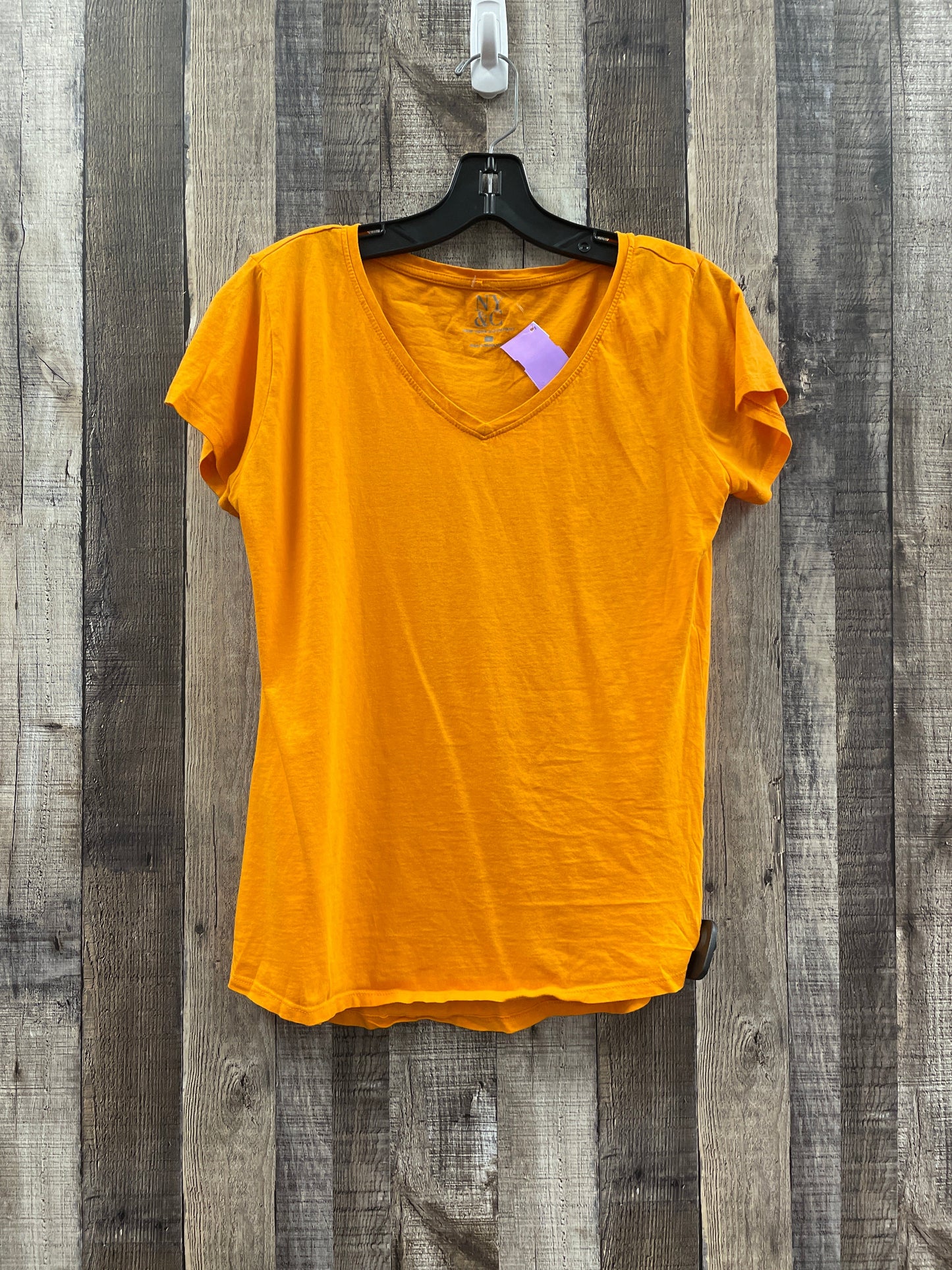 Orange Top Short Sleeve Basic Ny Collection, Size S