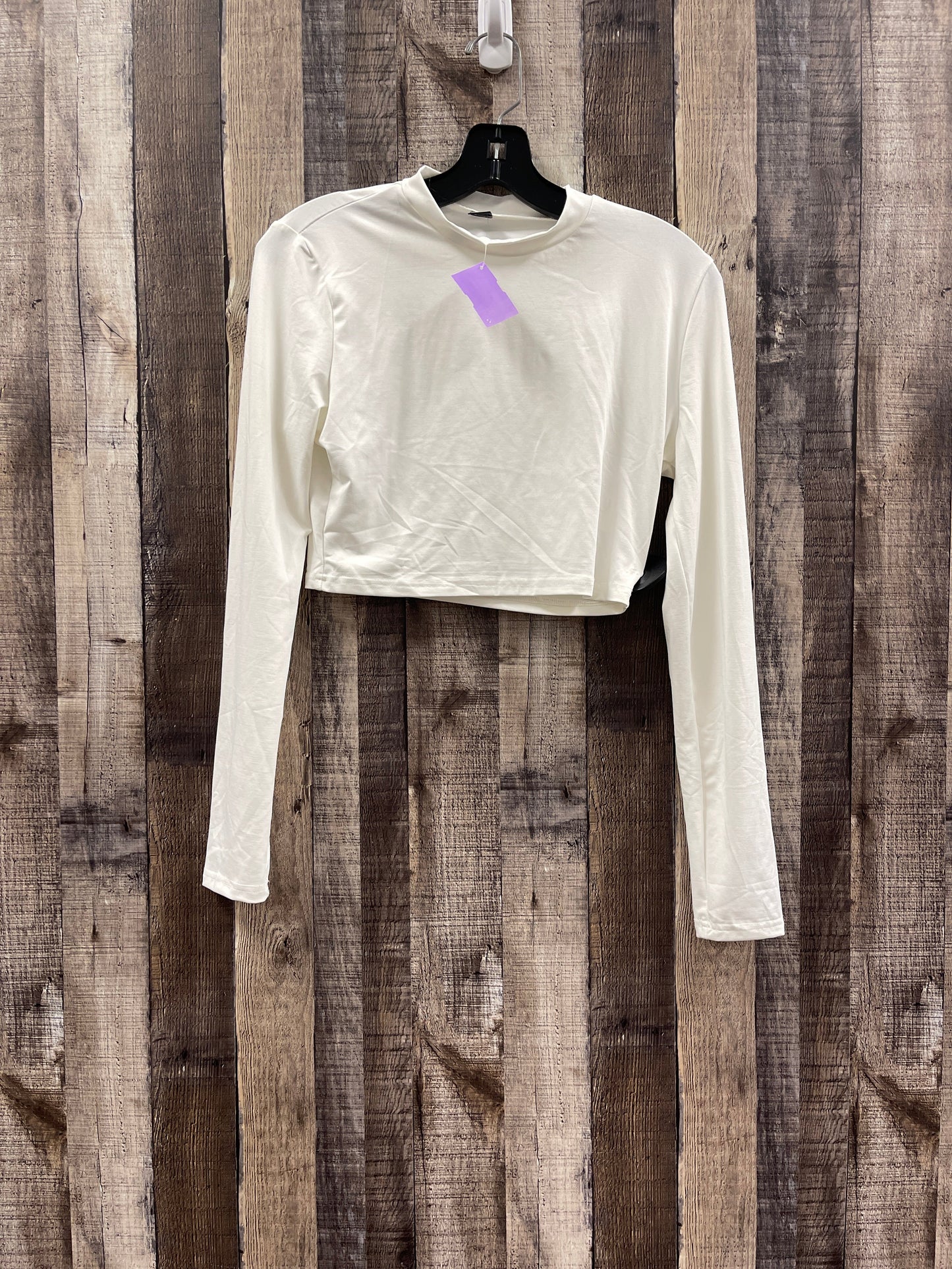 Top Long Sleeve By Shein In White, Size: L