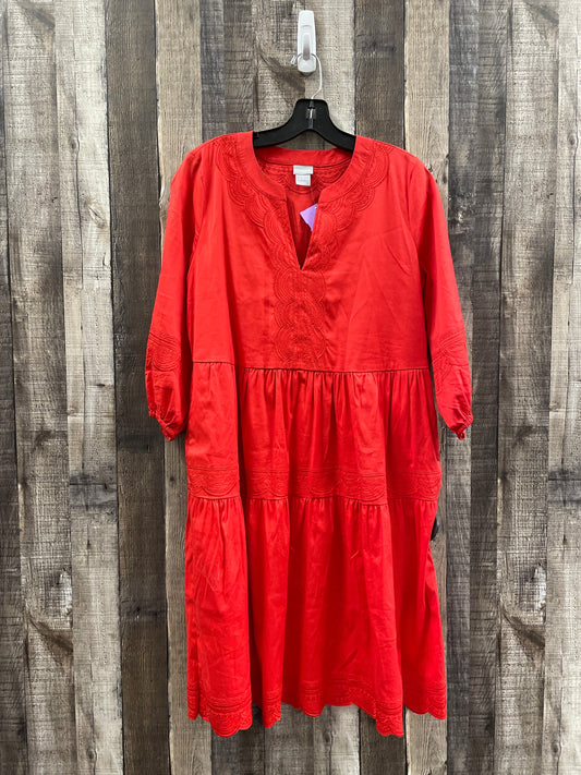 Red Dress Casual Midi Chicos, Size S