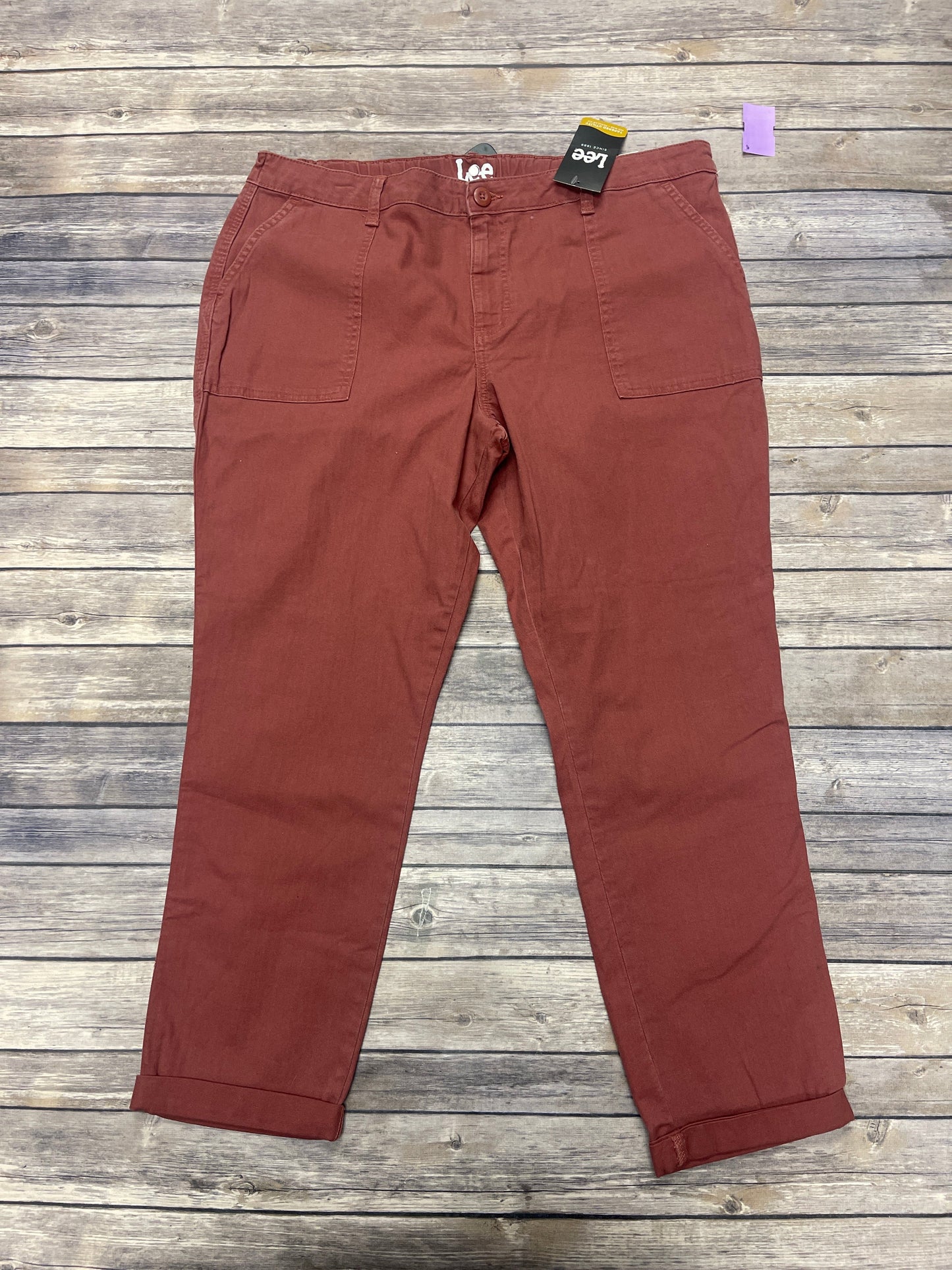 Jeans Straight By Lee In Red, Size: 18