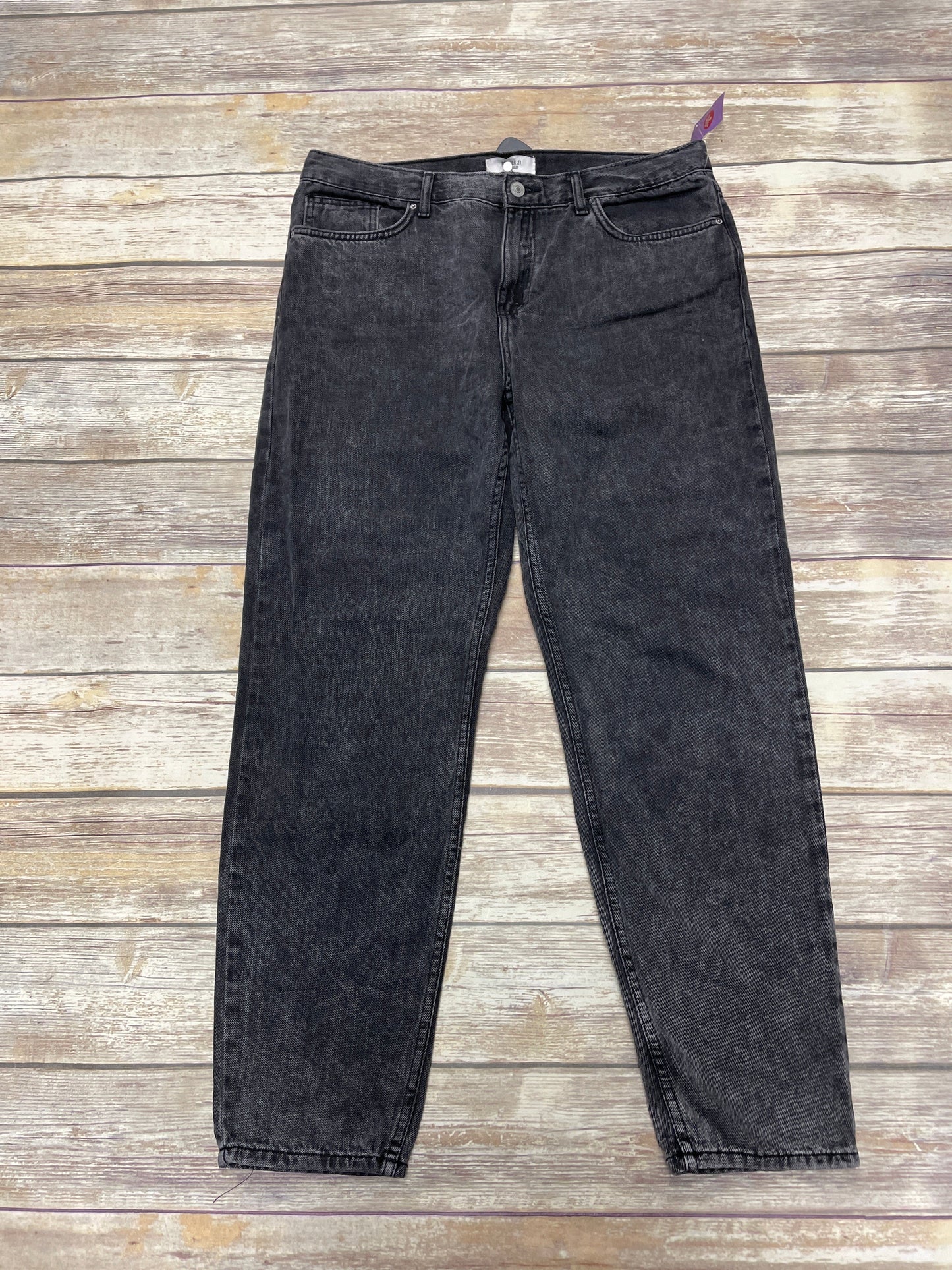 Jeans Straight By Forever 21 In Black, Size: 12