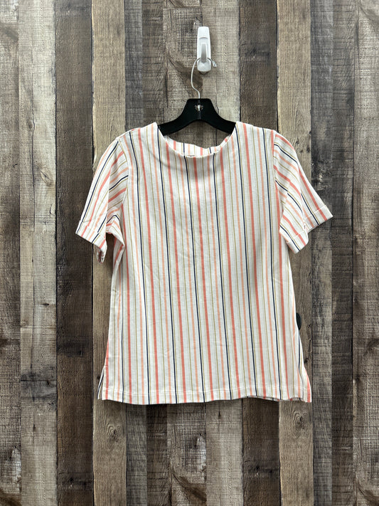 Striped Pattern Top Short Sleeve Cme, Size Petite   S