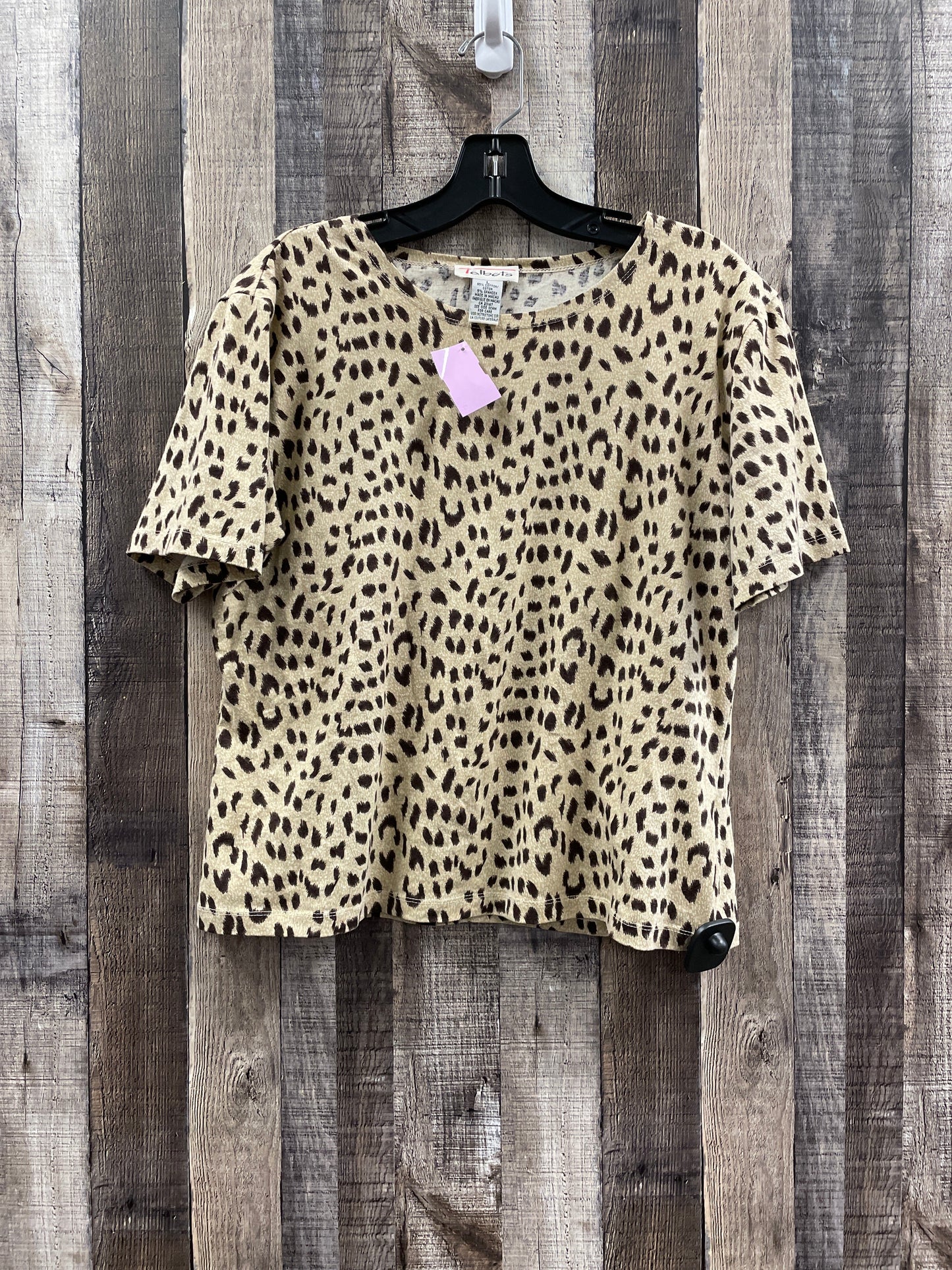 Animal Print Top Short Sleeve Talbots, Size L