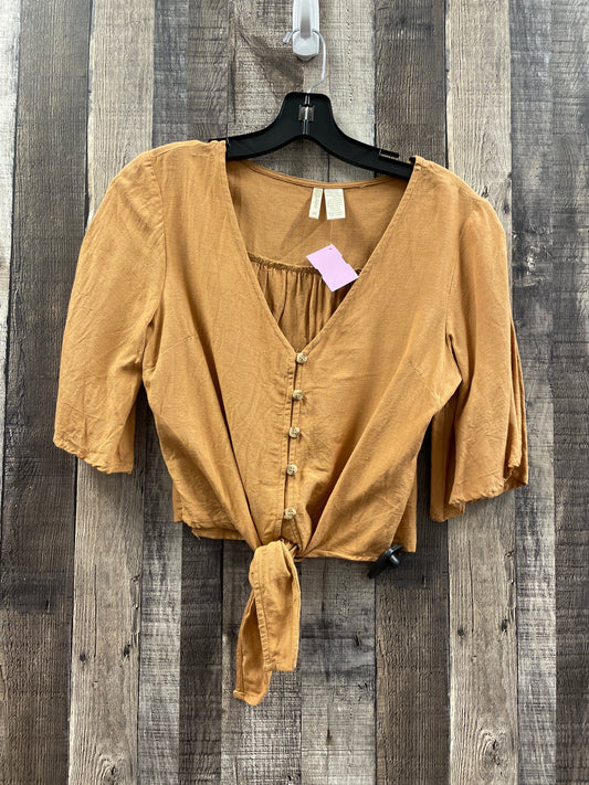 Brown Top Short Sleeve Japna, Size M