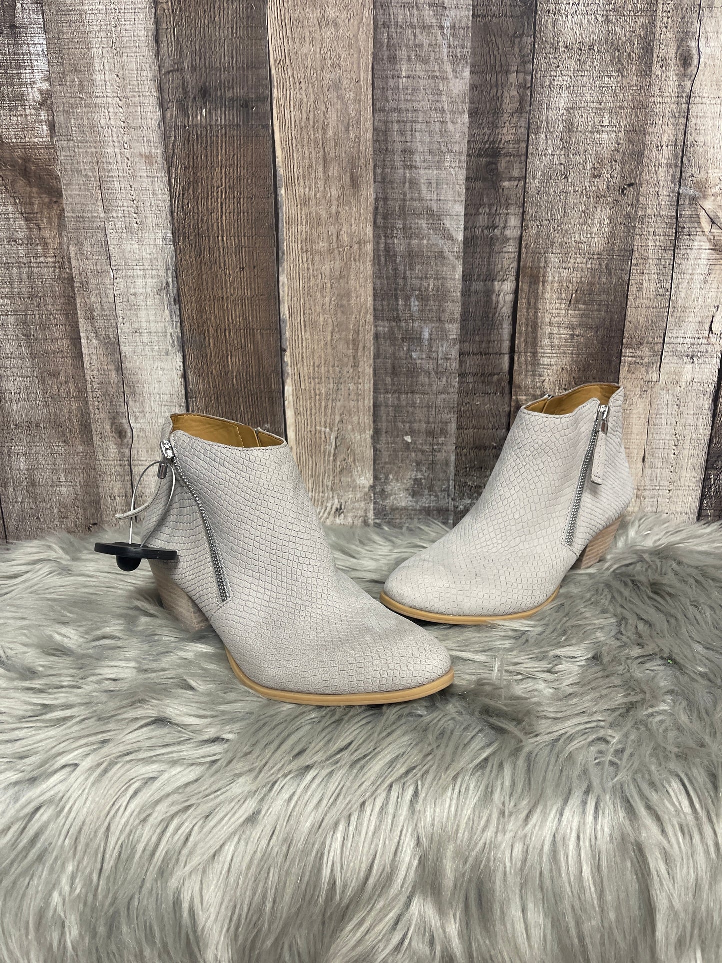 Grey Boots Ankle Heels Franco Sarto, Size 7.5