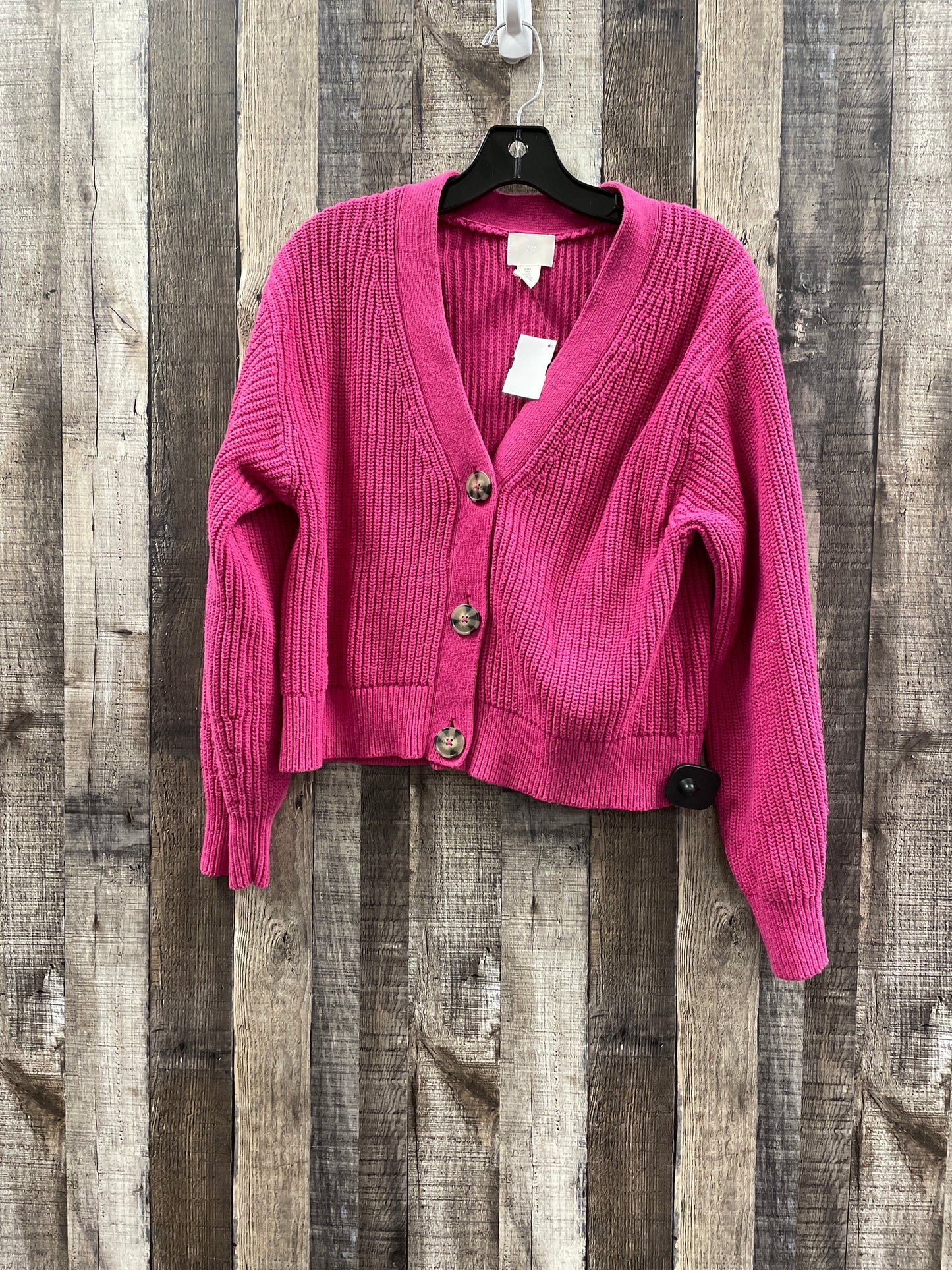 Sweater Cardigan By H&m In Pink, Size: S