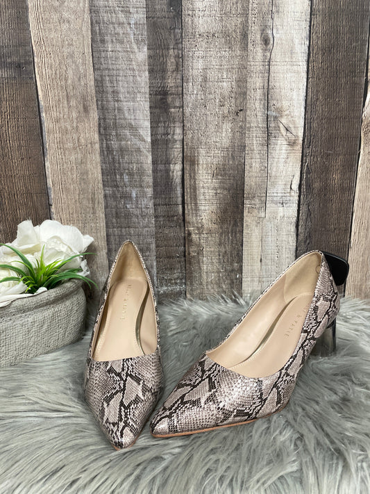 Snakeskin Print Shoes Heels Block Kelly And Katie, Size 8