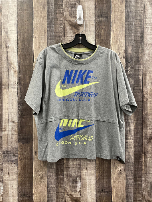 Grey Athletic Top Short Sleeve Nike, Size 1x