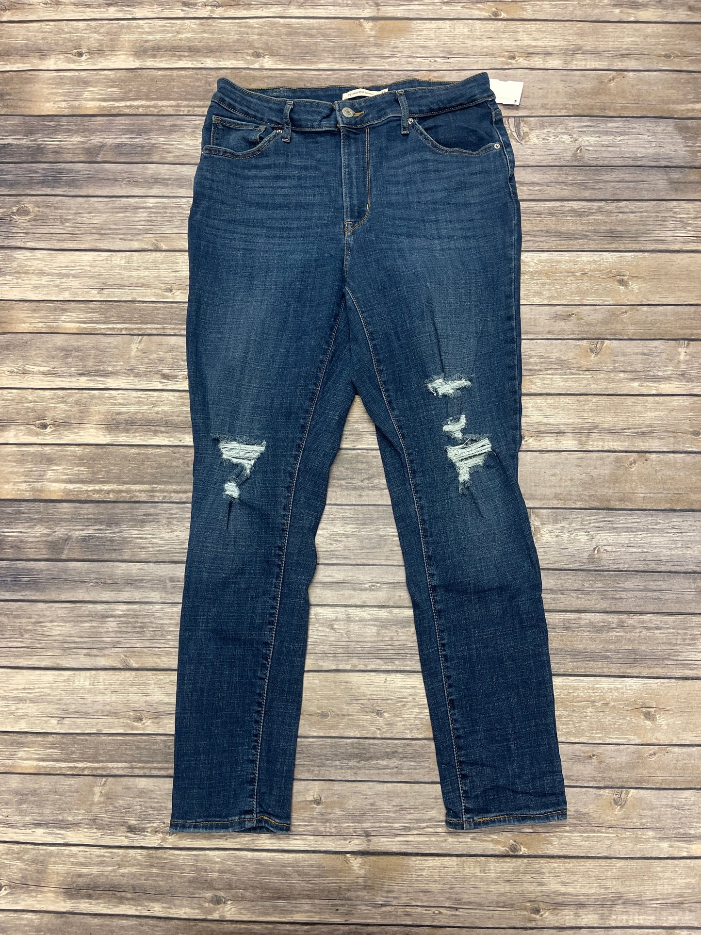 Jeans Skinny By Levis In Blue Denim, Size: 14