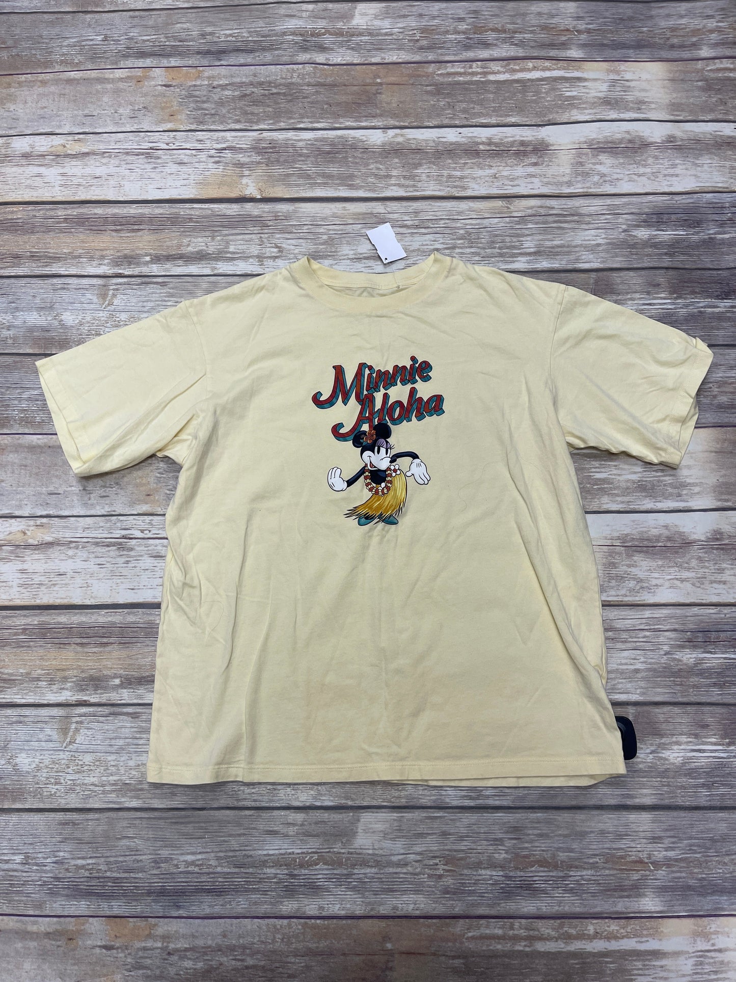 Top Short Sleeve By Disney Store In Yellow, Size: L