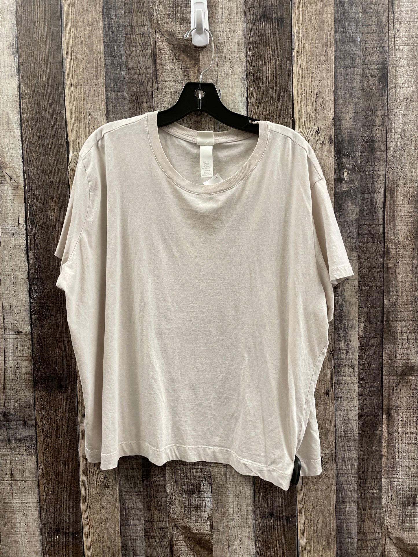 Top Short Sleeve Basic By H&m In Beige, Size: Xxl