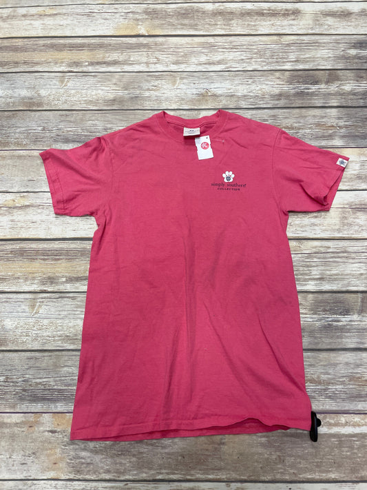 Top Short Sleeve Basic By Simply Southern In Pink, Size: S