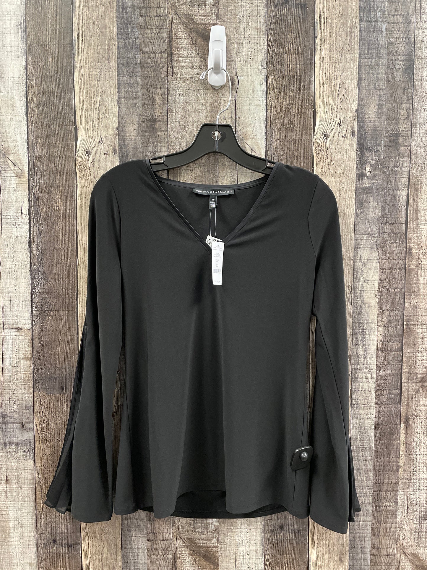 Top Long Sleeve By White House Black Market In Black, Size: Xs